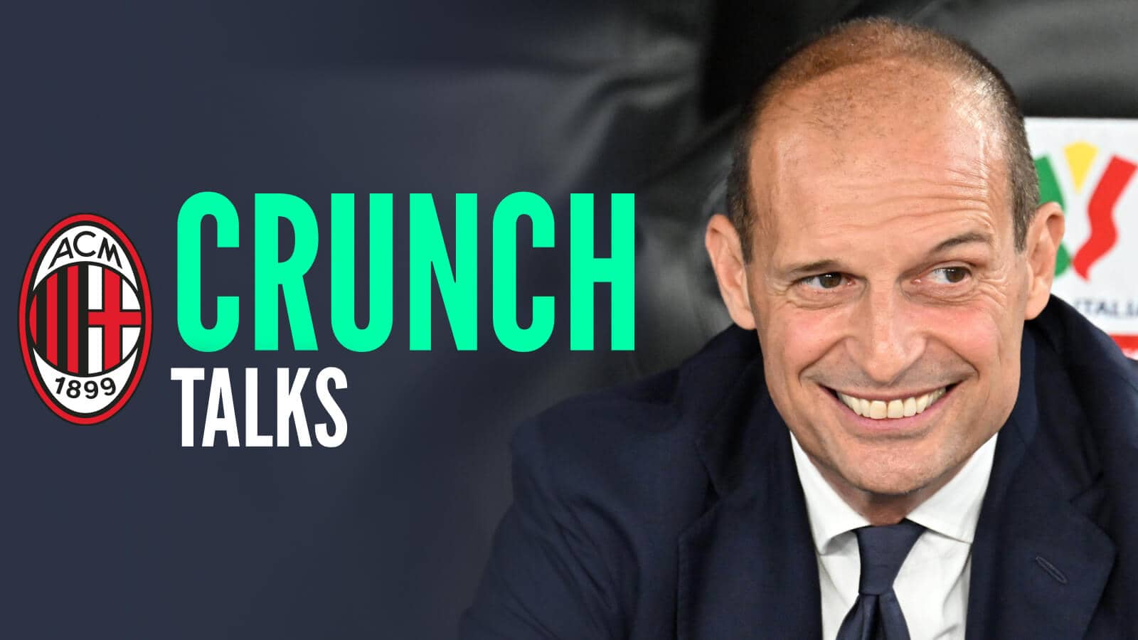 AC Milan manager Massimiliano Allegri, with caption: Crunch talks