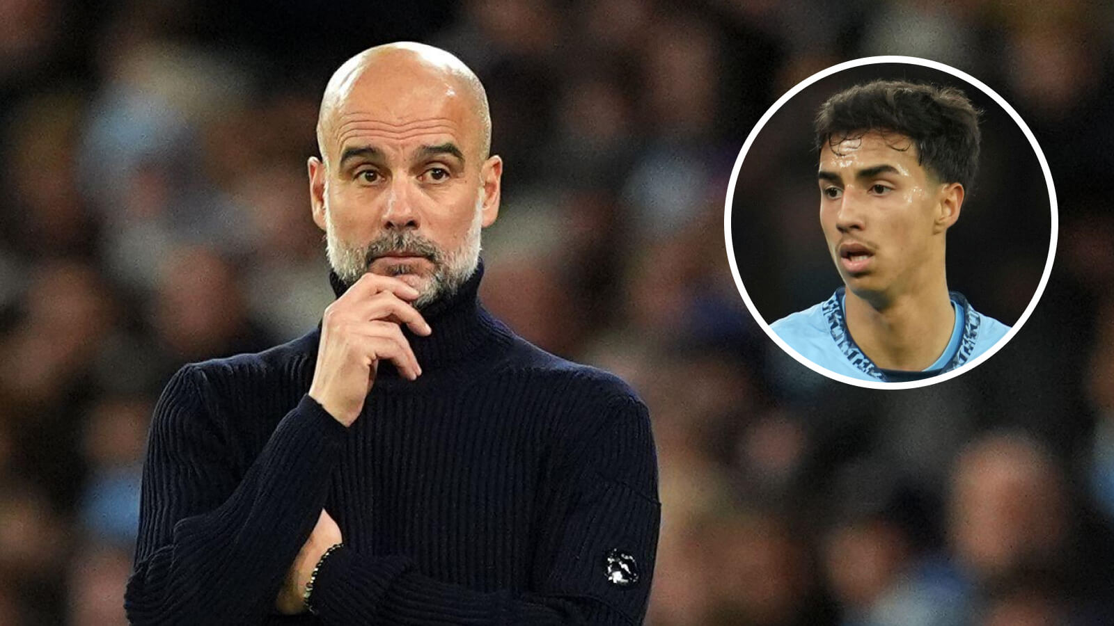 Pep Guardiola and Vitor Reis, Man City