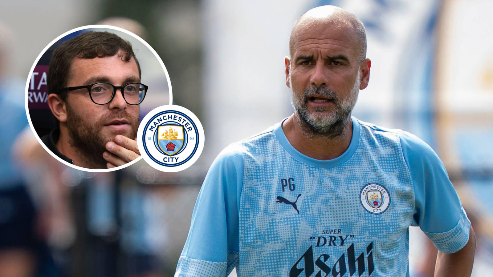 Fabrizio Romano and Pep Guardiola, Man City