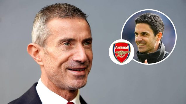 Andrea Berta, Arsenal badge, Mikel Arteta - copyright TEAMtalk