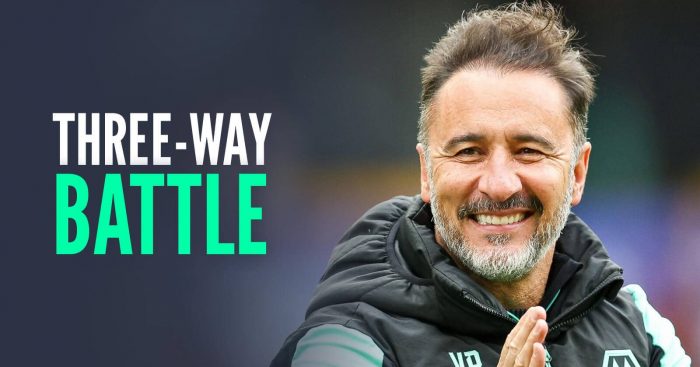 Wolves manager Vitor Pereira, with caption: Three-way battle