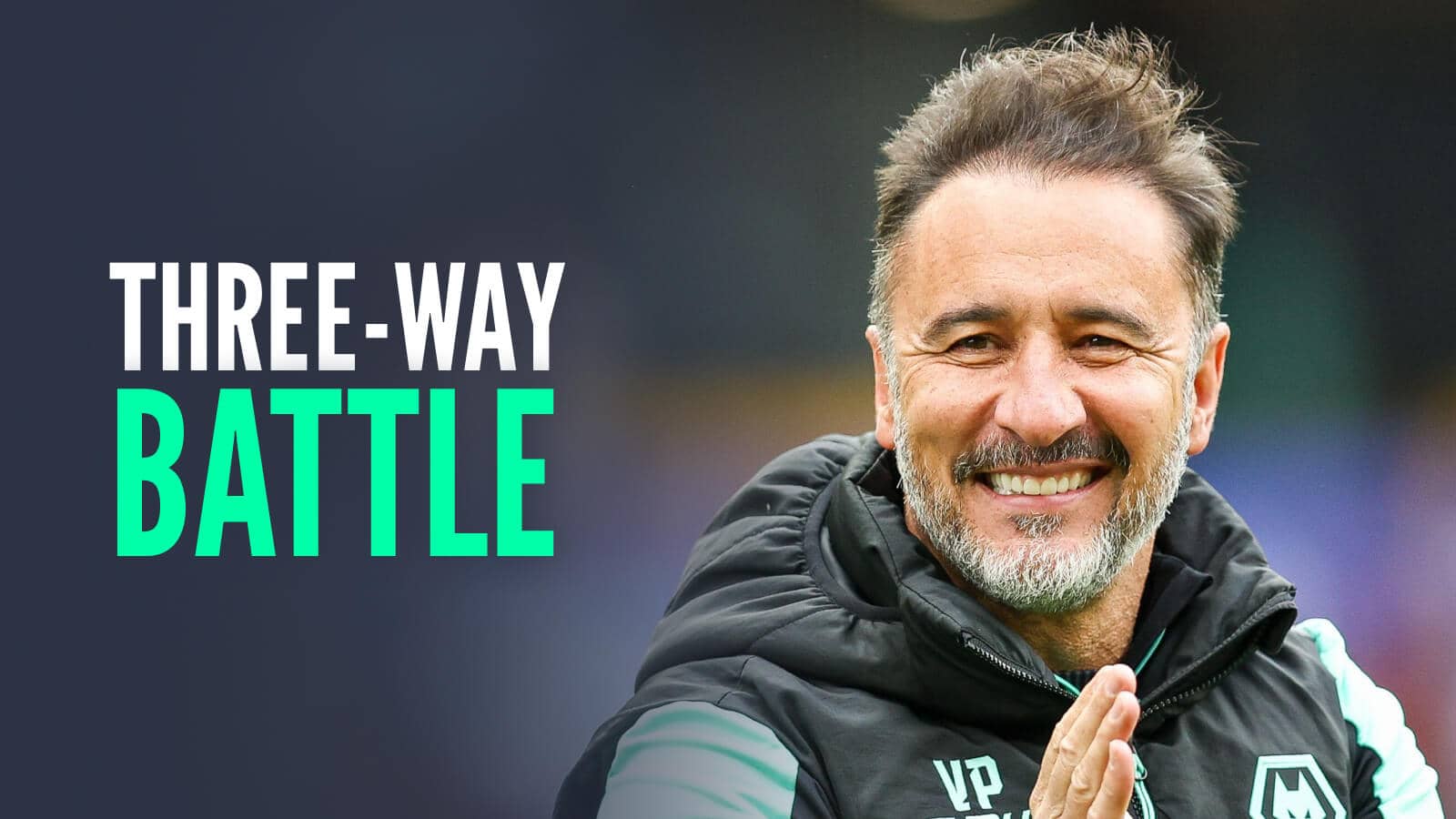 Wolves manager Vitor Pereira, with caption: Three-way battle