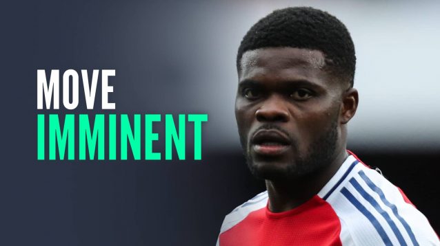 Former Arsenal star Thomas Partey, with caption: Move imminent