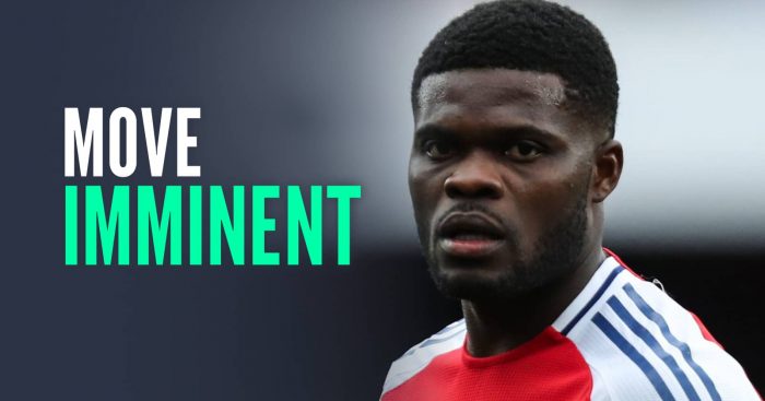 Former Arsenal star Thomas Partey, with caption: Move imminent
