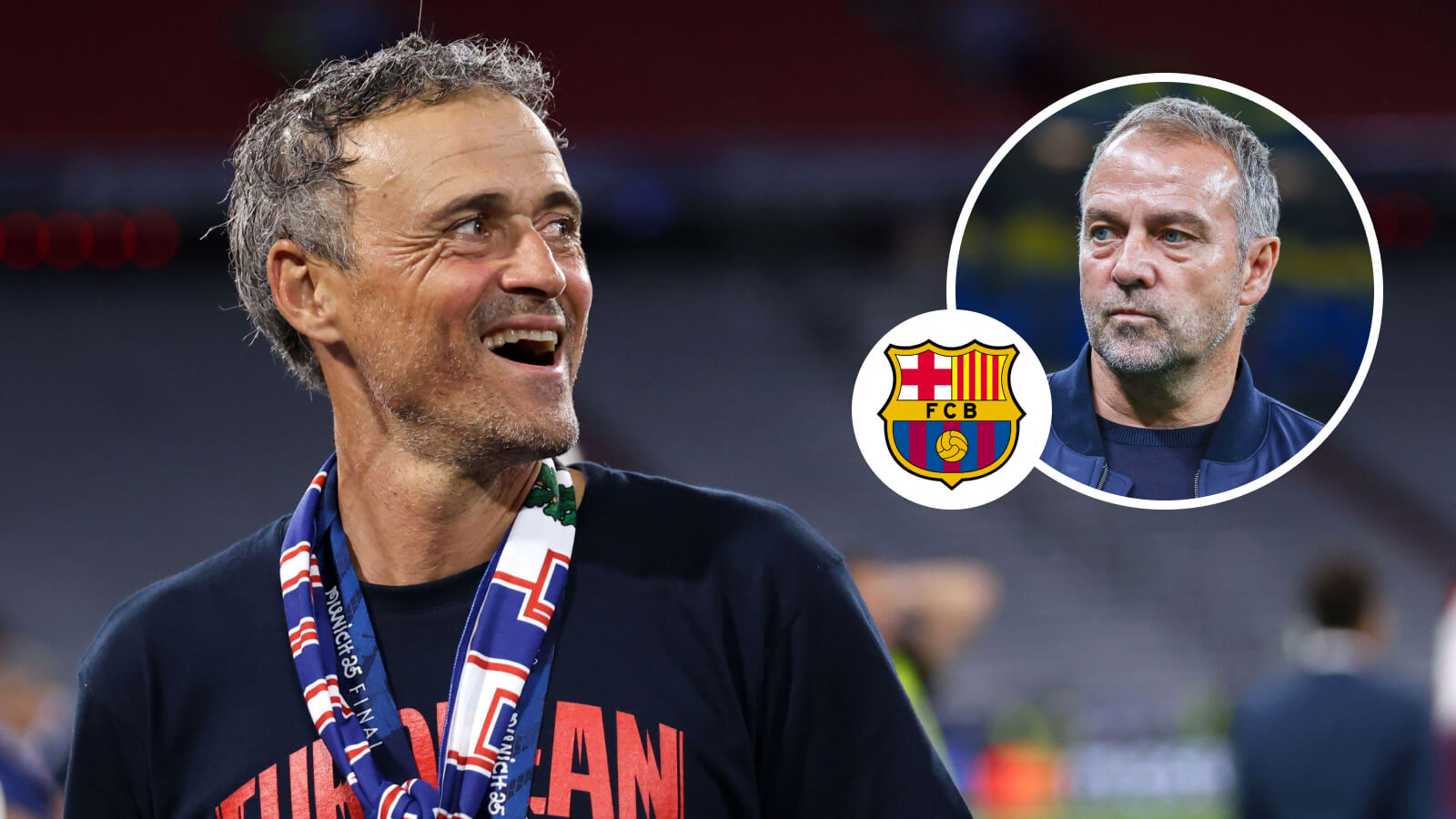 Luis Enrique and Hansi Flick, PSG and Barcelona