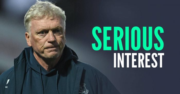 Everton manager David Moyes, with caption: Serious interest