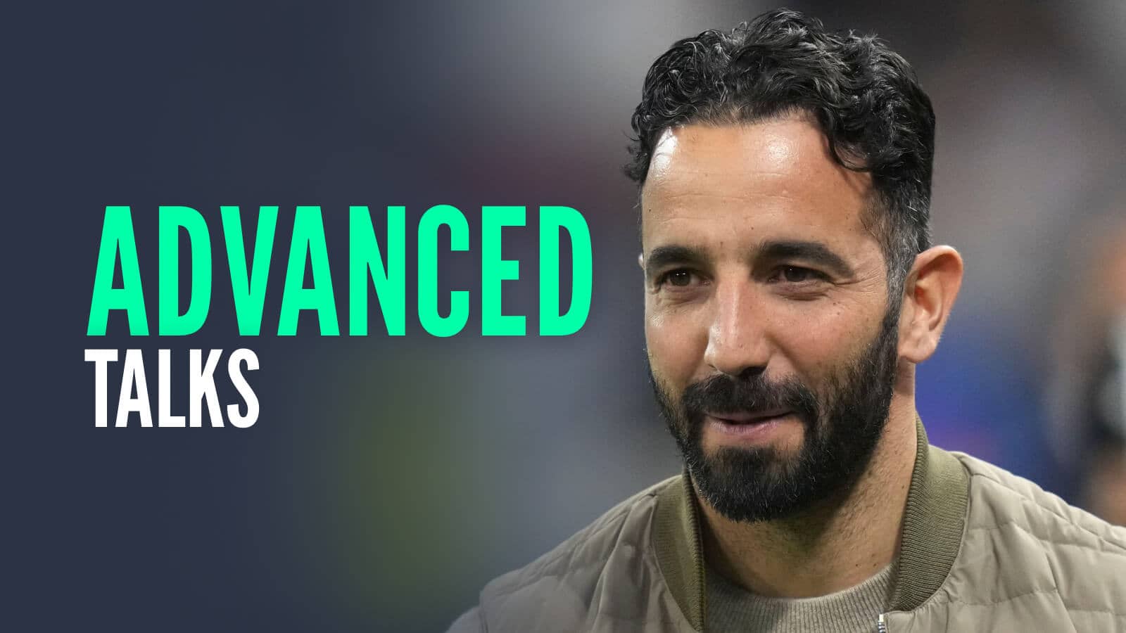 Manchester United manager Ruben Amorim, with caption: Advanced talks