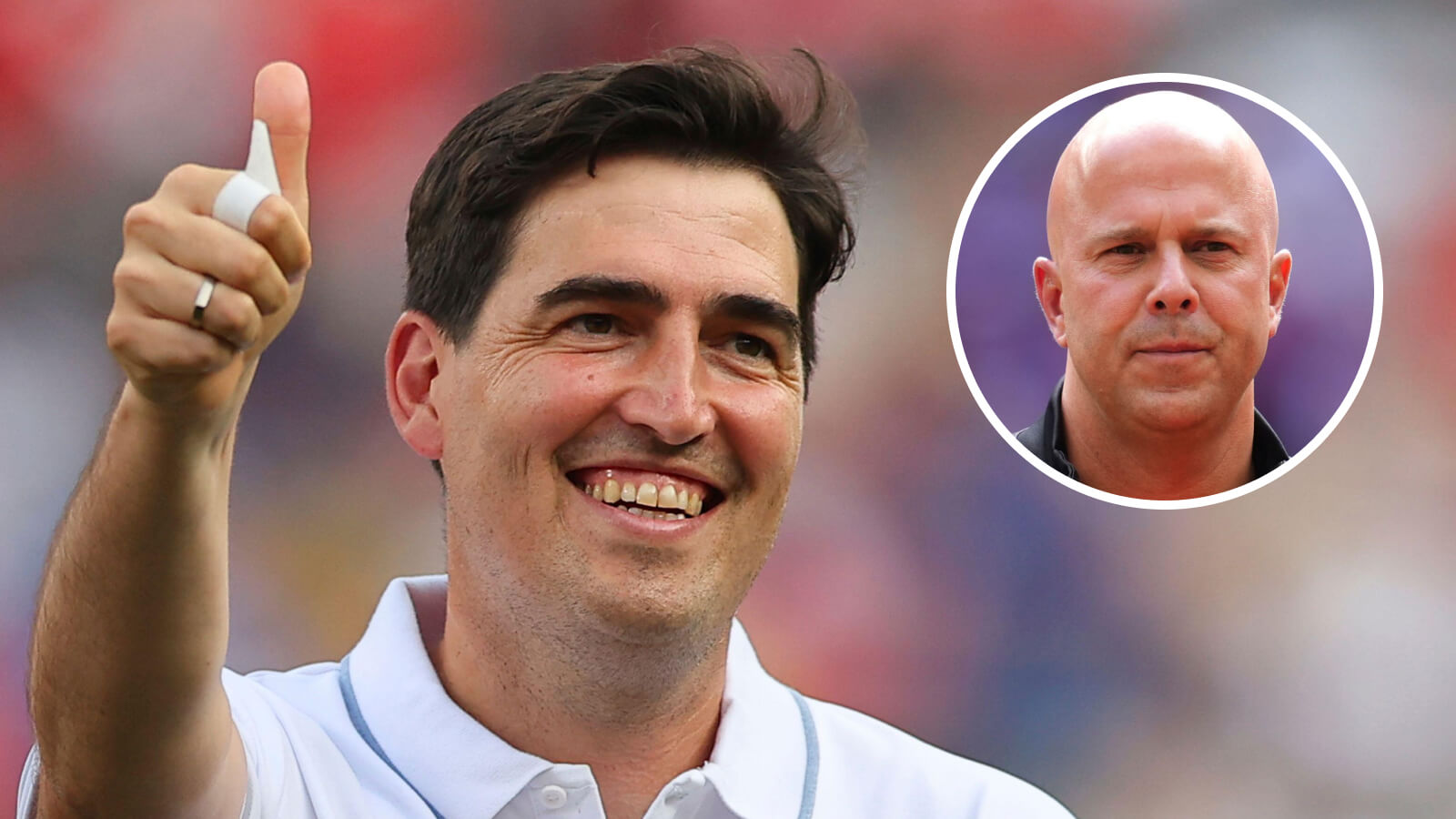 Bournemouth manager Andoni Iraola, Liverpool manager Arne Slot