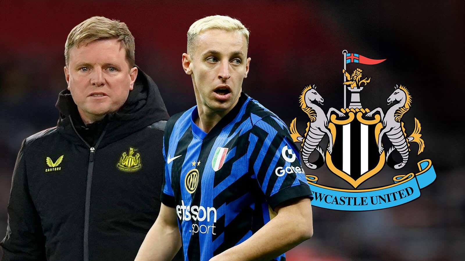 Newcastle manager Eddie Howe and Inter Milan star Davide Frattesi