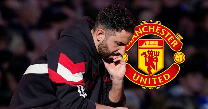Ruben Amorim next to the Manchester United badge – copyright TEAMtalk
