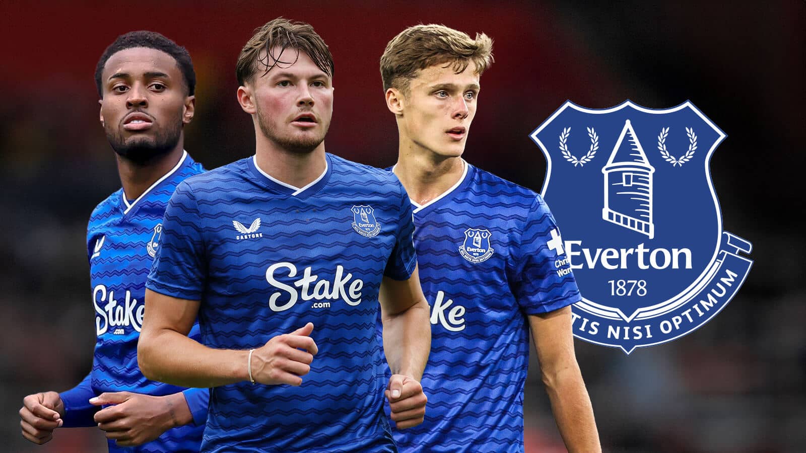 Everton trio Nathan Patterson, Harrison Armstrong and Youssef Chermiti
