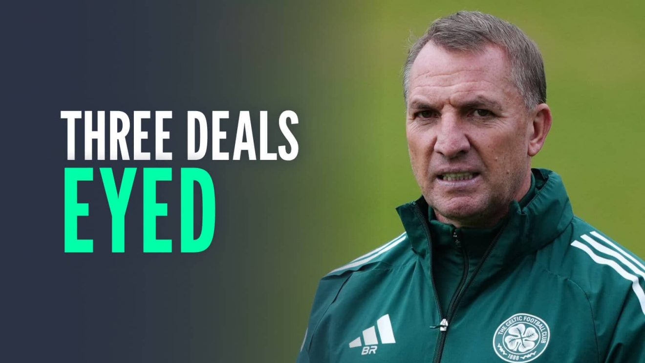 Celtic manager Brendan Rodgers, with caption: Three deals eyed