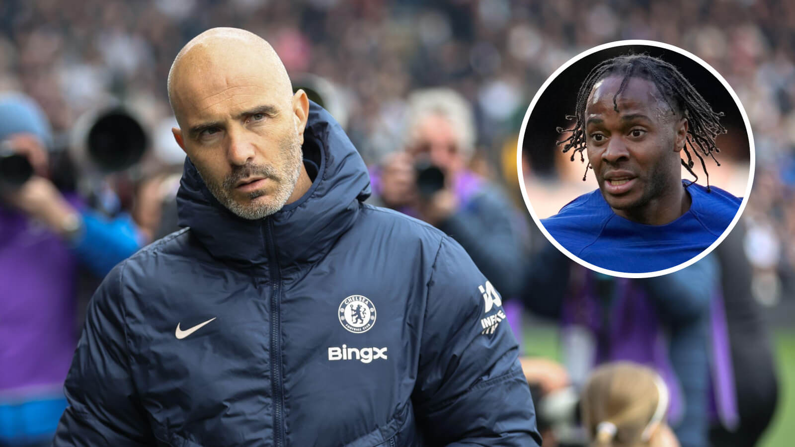Enzo Maresca and Raheem Sterling, Chelsea