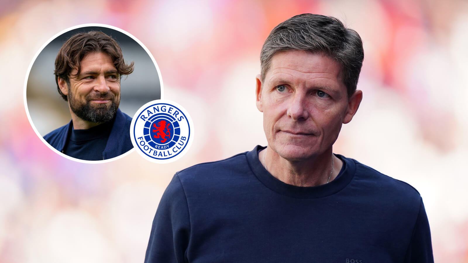 Rangers boss Russell Martin and Crystal Palace manager Oliver Glasner
