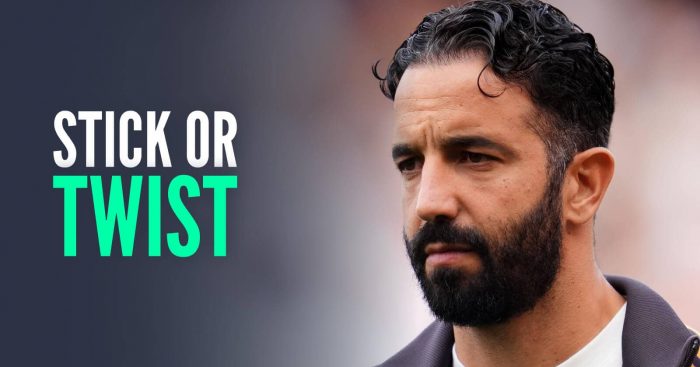 Manchester United manager Ruben Amorim, with caption: Stick or twist