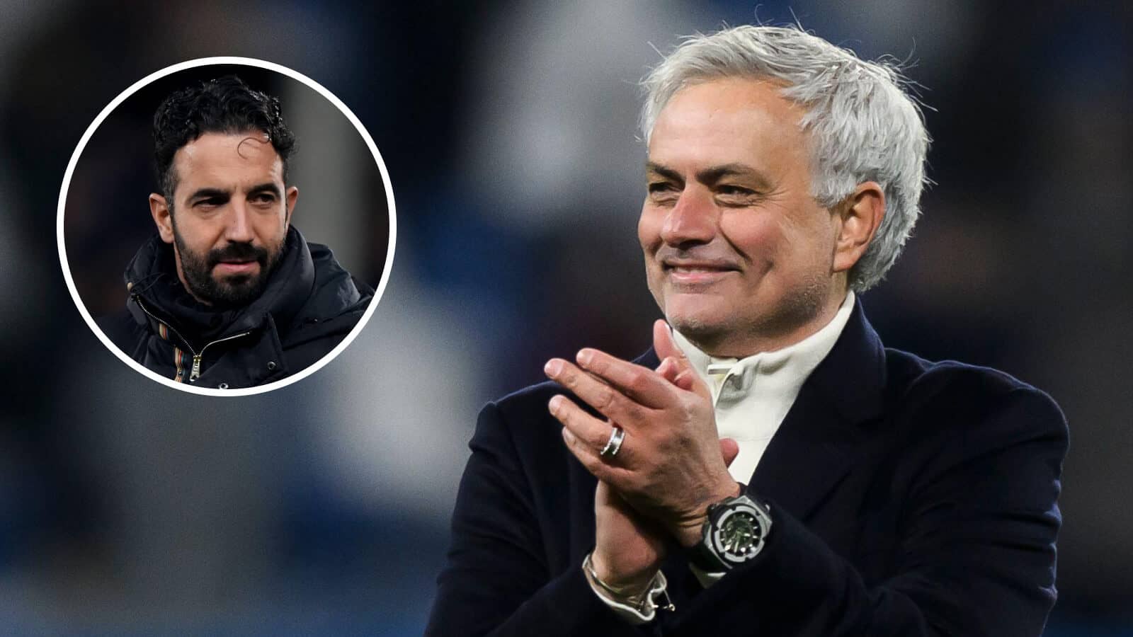 Jose Mourinho and inset, current Manchester United manager Jose Mourinho