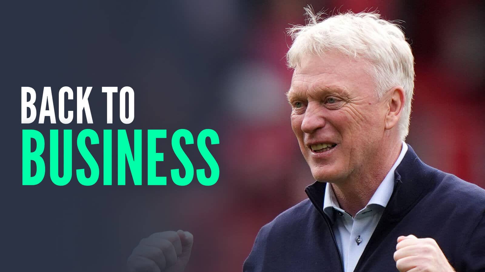 Everton manager David Moyes, with caption: Back to business