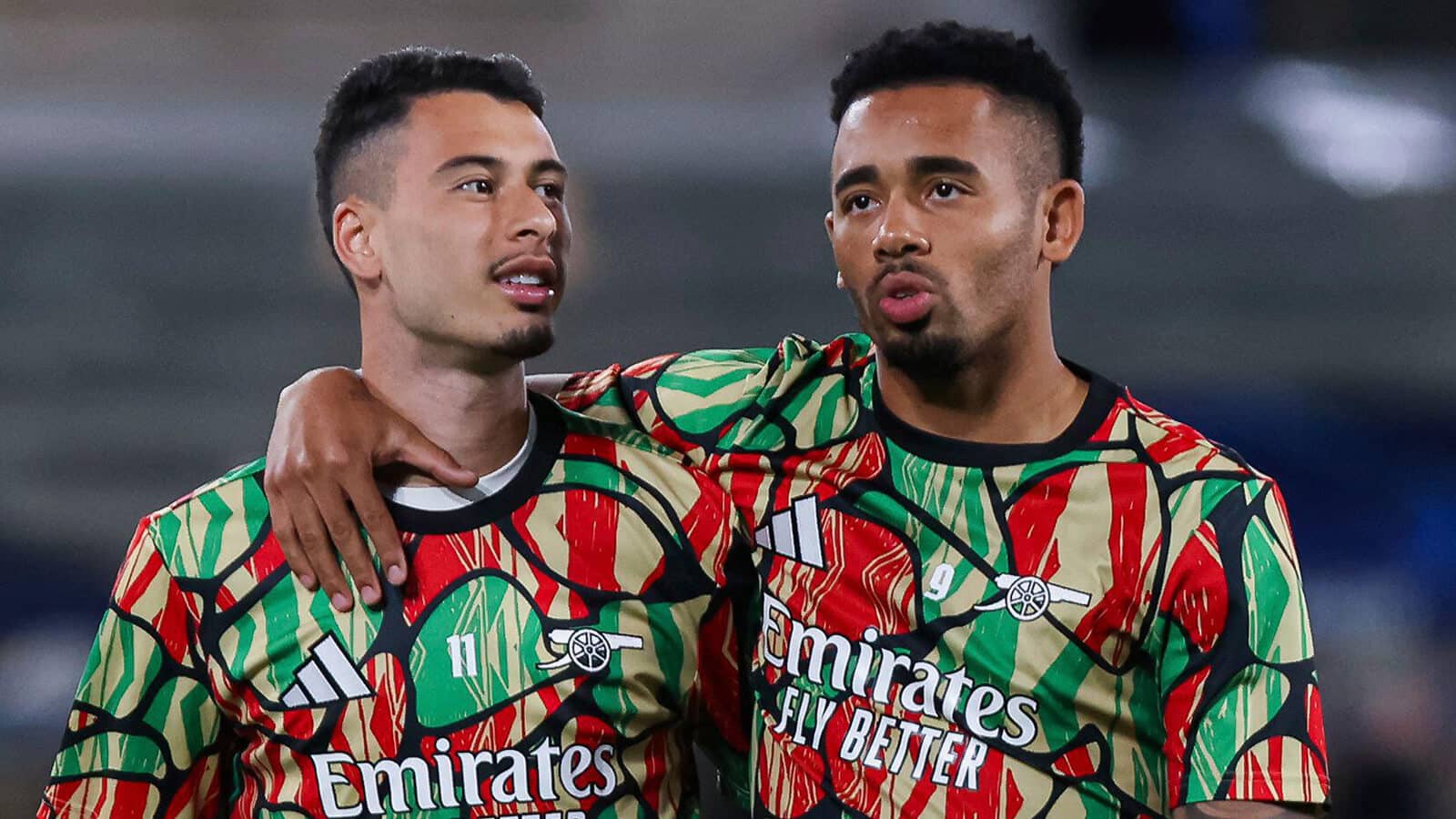Brazilian duo Gabriel Martinelli and Gabriel Jesus at Arsenal = copyright TEAMtalk