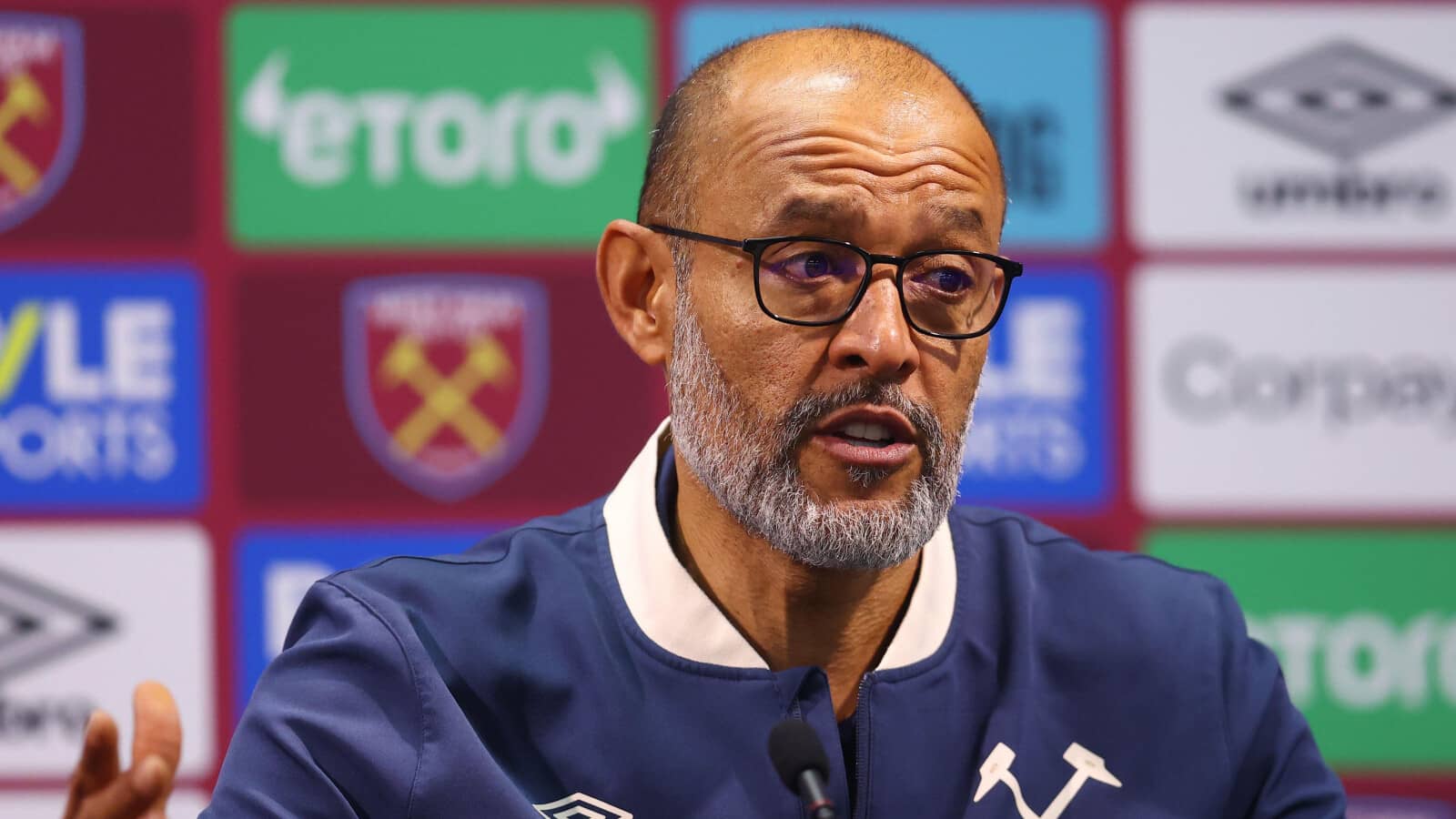 West Ham manager Nuno Espirito Santo during a press conference at the London Stadium