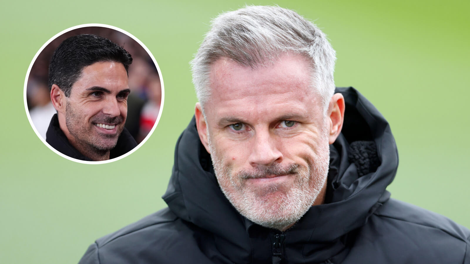 Pundit Jamie Carragher and Arsenal manager Mikel Arteta