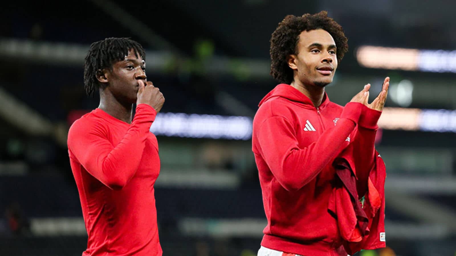 Manchester United duo Kobbie Mainoo and Joshua Zirkzee - copyright TEAMtalk