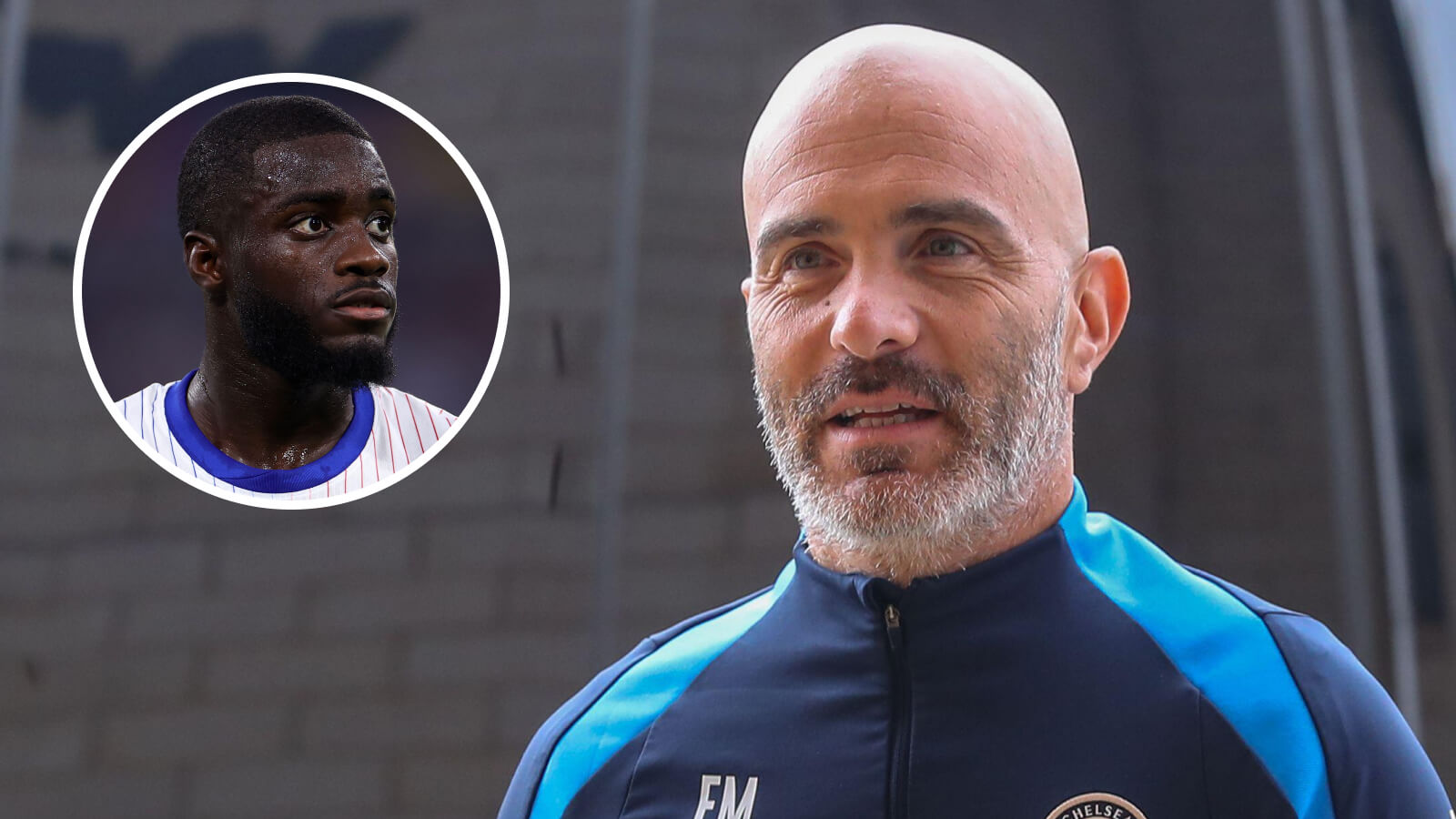 Dayot Upamecano and Chelsea boss Enzo Maresca