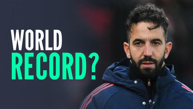 Man Utd manager Ruben Amorim, world record text