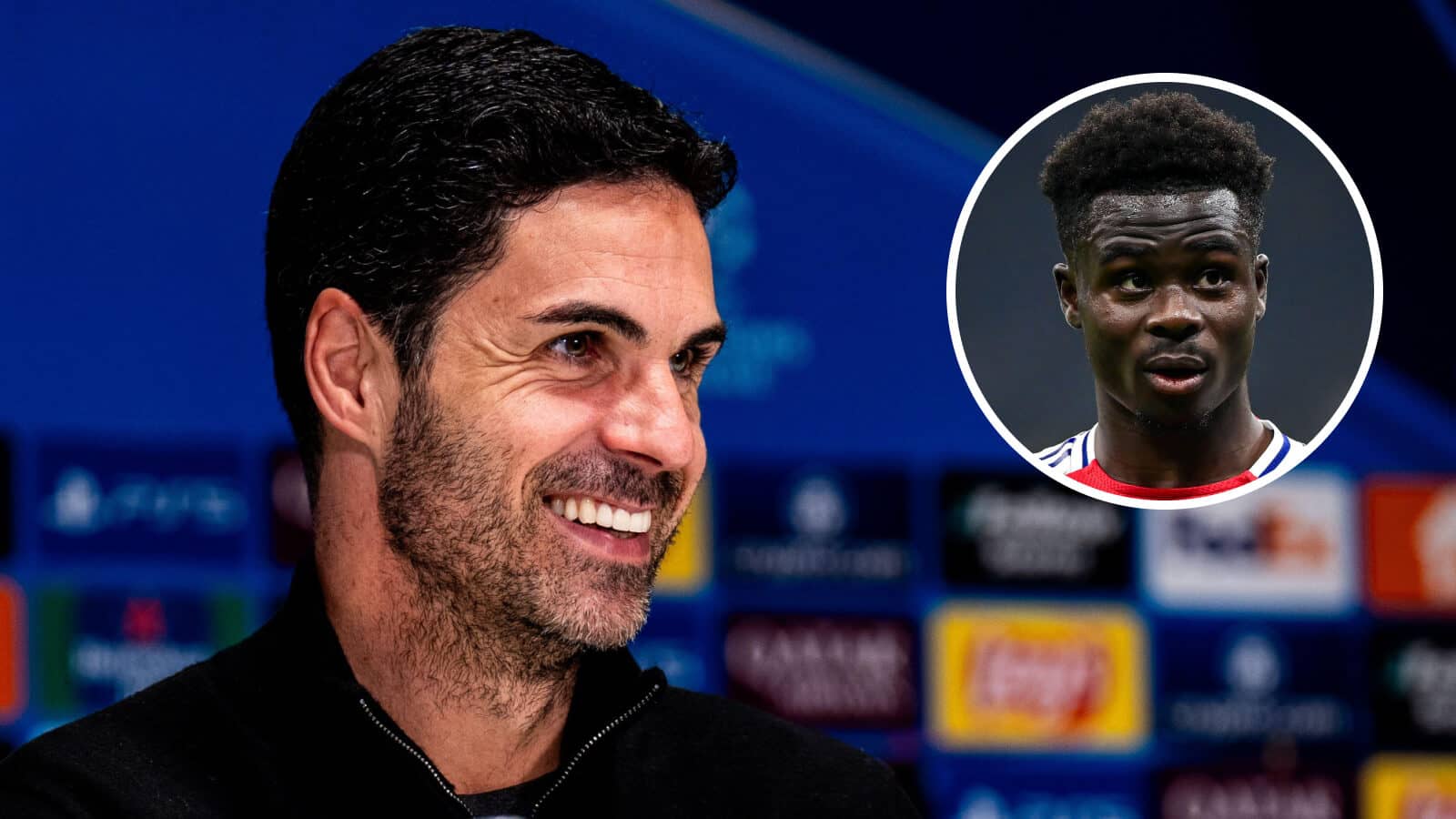 Arsenal manager Mikel Arteta and Bukayo Saka