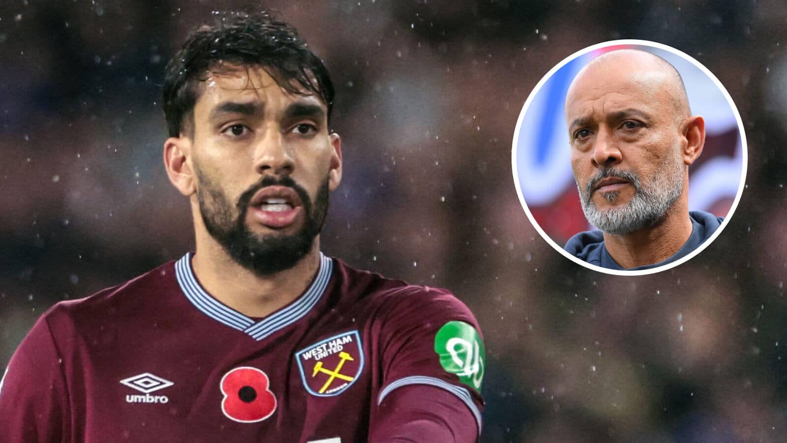 West Ham star Lucas Paqueta alongside manager Nuno Espirito Santo