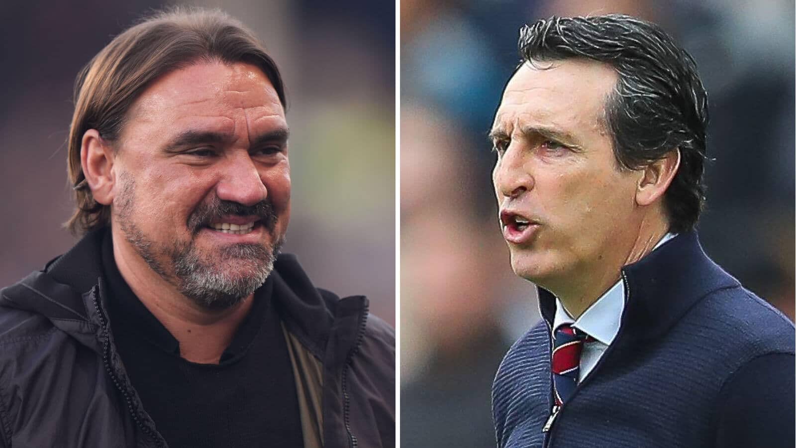 Leeds manager Daniel Farke and Aston Villa boss Unai Emery