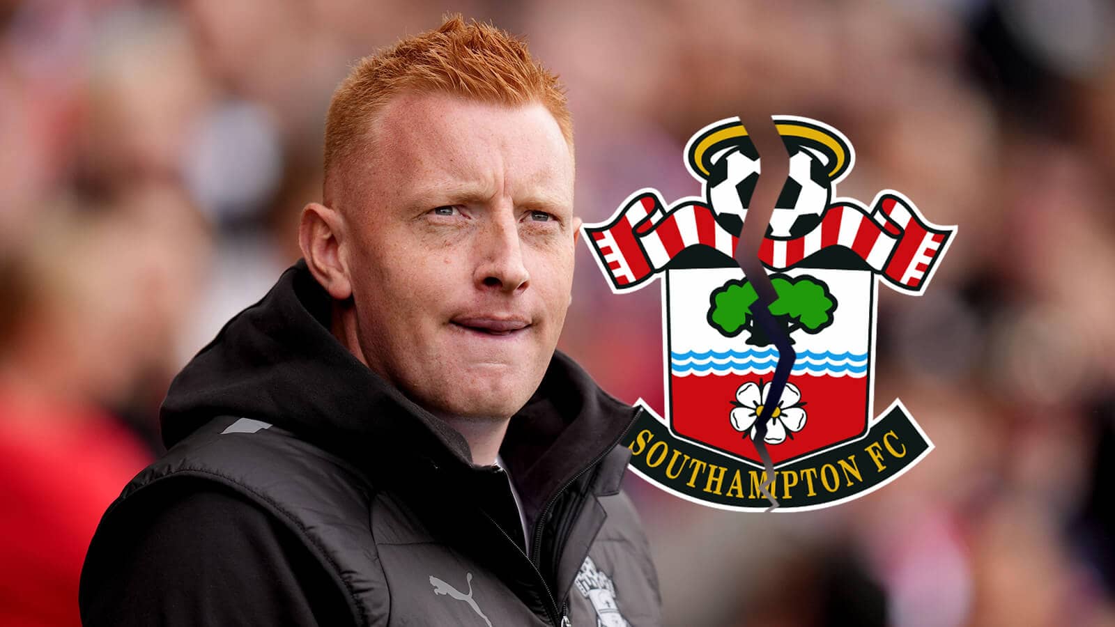 Will Still with a cracked Southampton badge