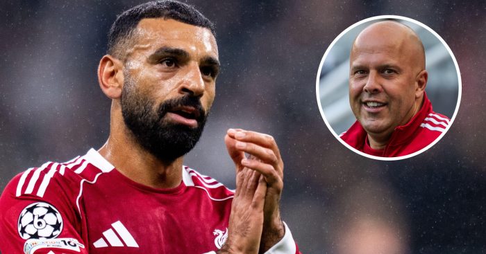 Liverpool winger Mohamed Salah and manager Arne Slot