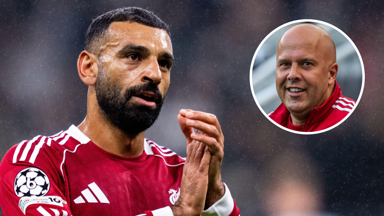 Liverpool winger Mohamed Salah and manager Arne Slot