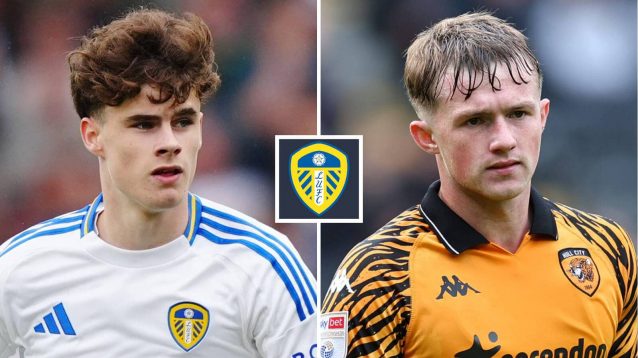 Leeds United strikers Harry Gray and Joe Geldardt, the latter who is on loan with Hull City