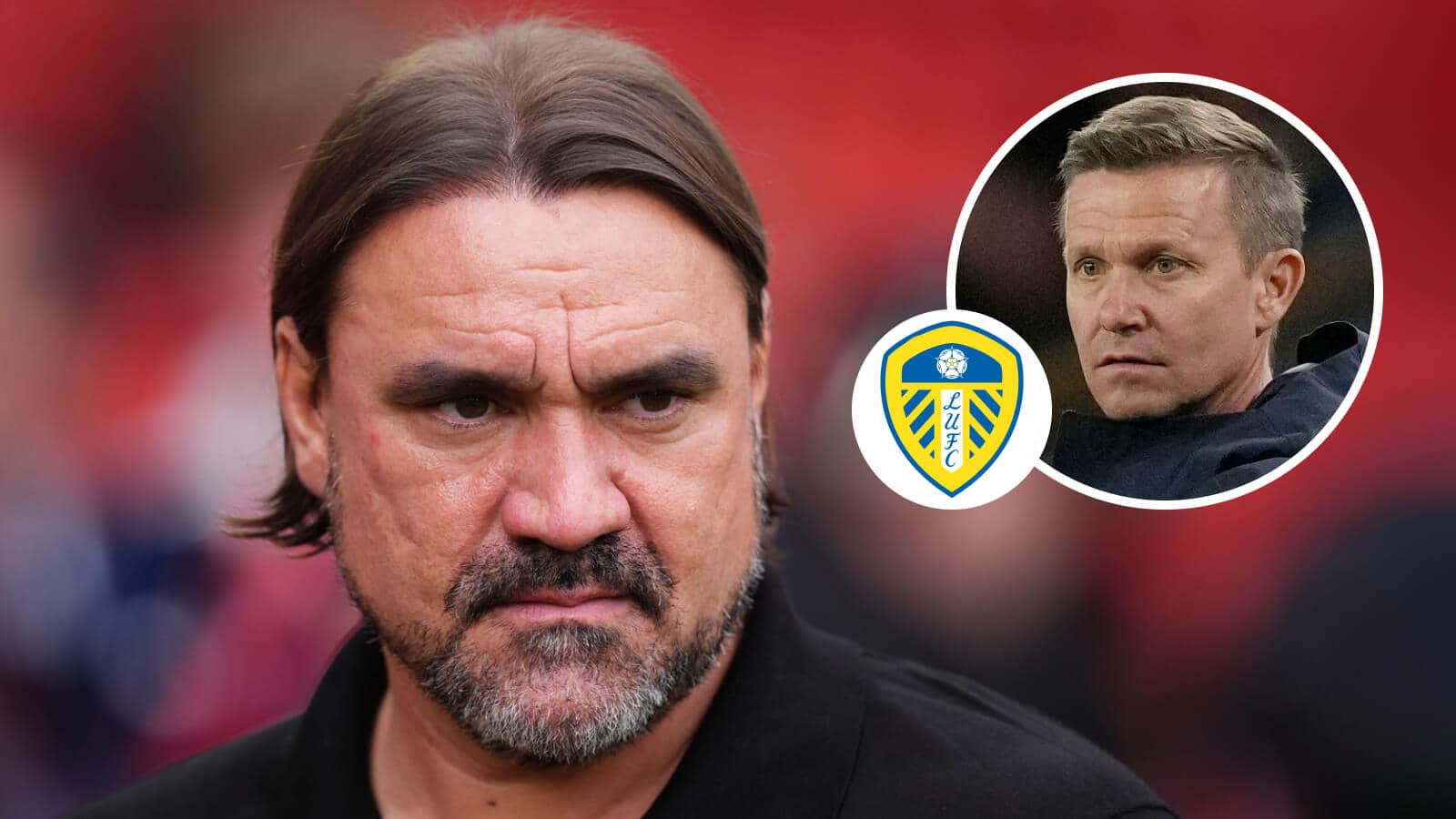 Leeds manager Daniel Farke and, inset, former Whites boss Jesse Marsch