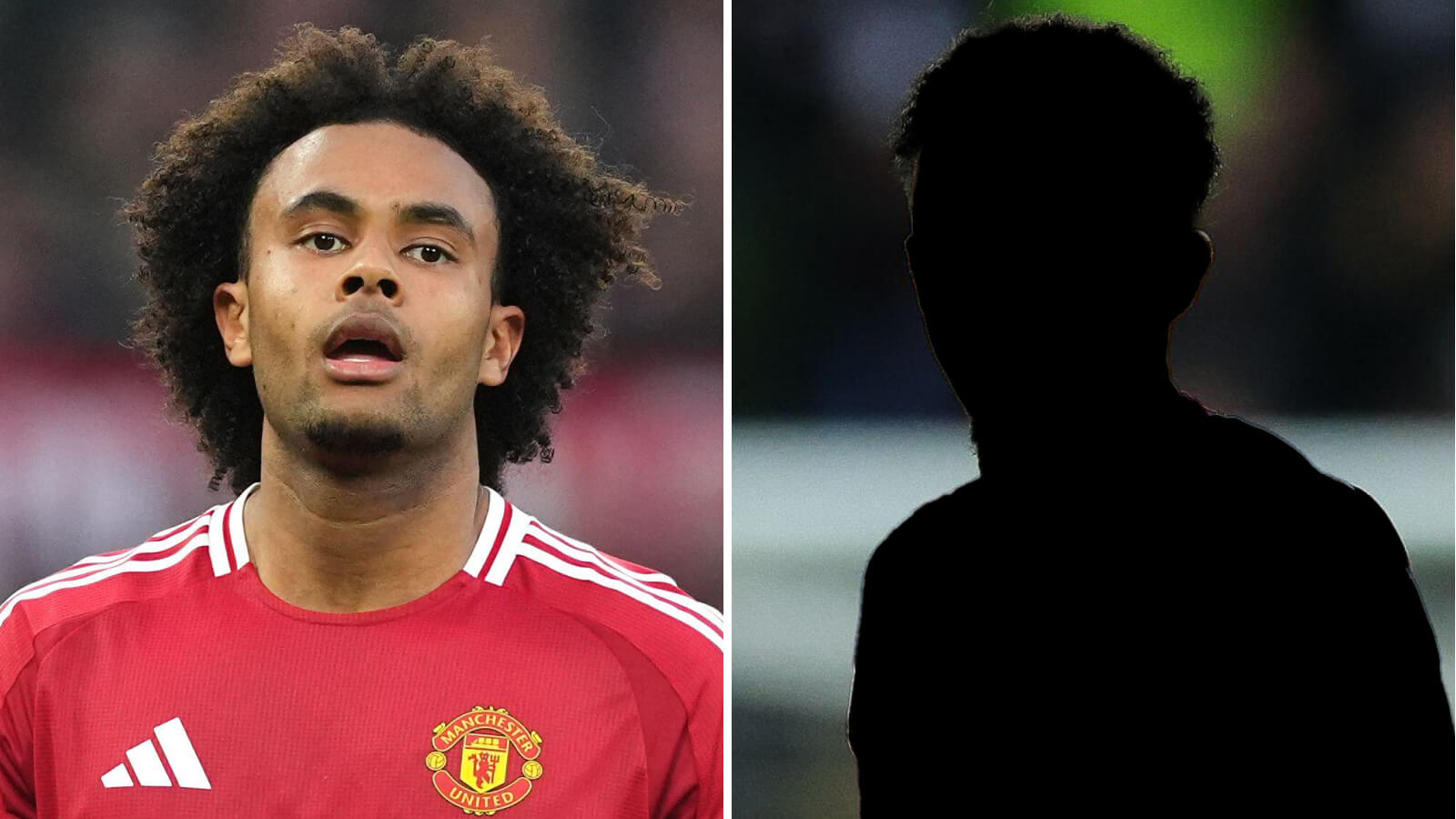 Joshua Zirkzee and a silhouette of Jadon Sancho