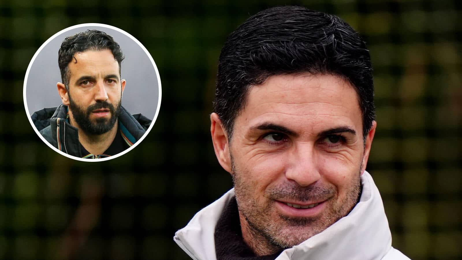 Arsenal manager Mikel Arteta and Manchester United boss Ruben Amorim