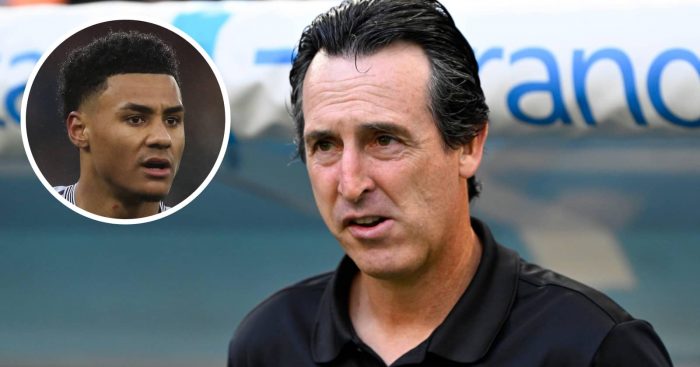 Aston Villa manager Unai Emery and Ollie Watkins