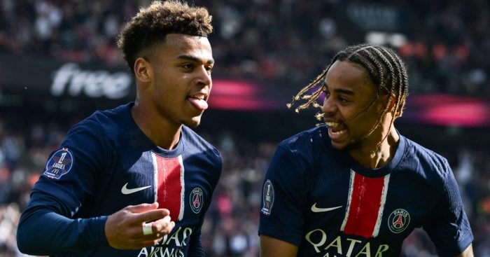 Desire Doue and Bradley Barcola, PSG