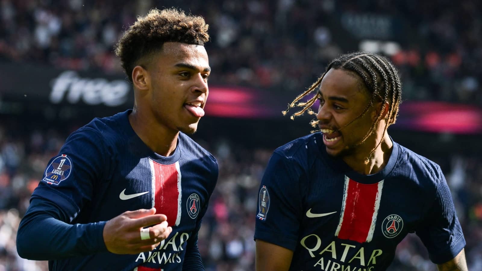 Desire Doue and Bradley Barcola, PSG