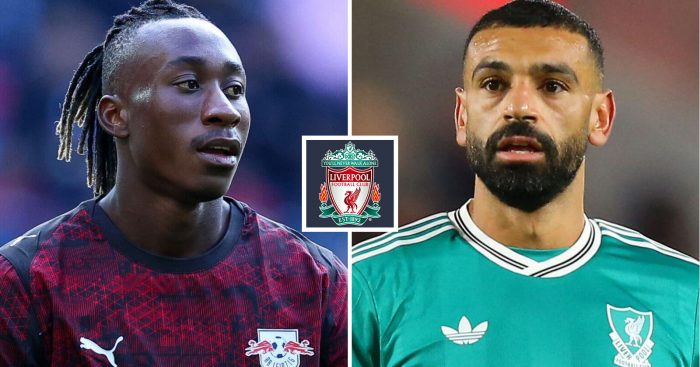 Yan Diomande and Mo Salah, Liverpool