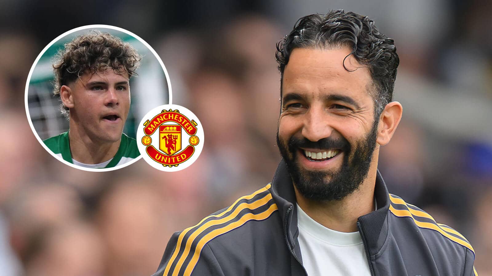 Manchester United manager Ruben Amorim and Sporting CP star Maxi Araujo