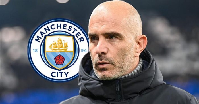 Chelsea manager Enzo Maresca, Man City badge