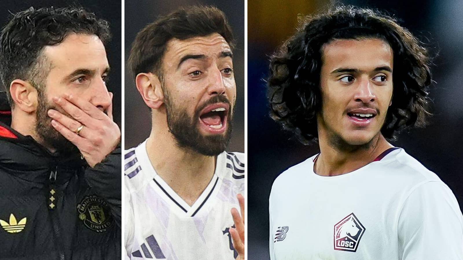 Ruben Amorim, Bruno Fernandes and Ayyoub Bouaddi