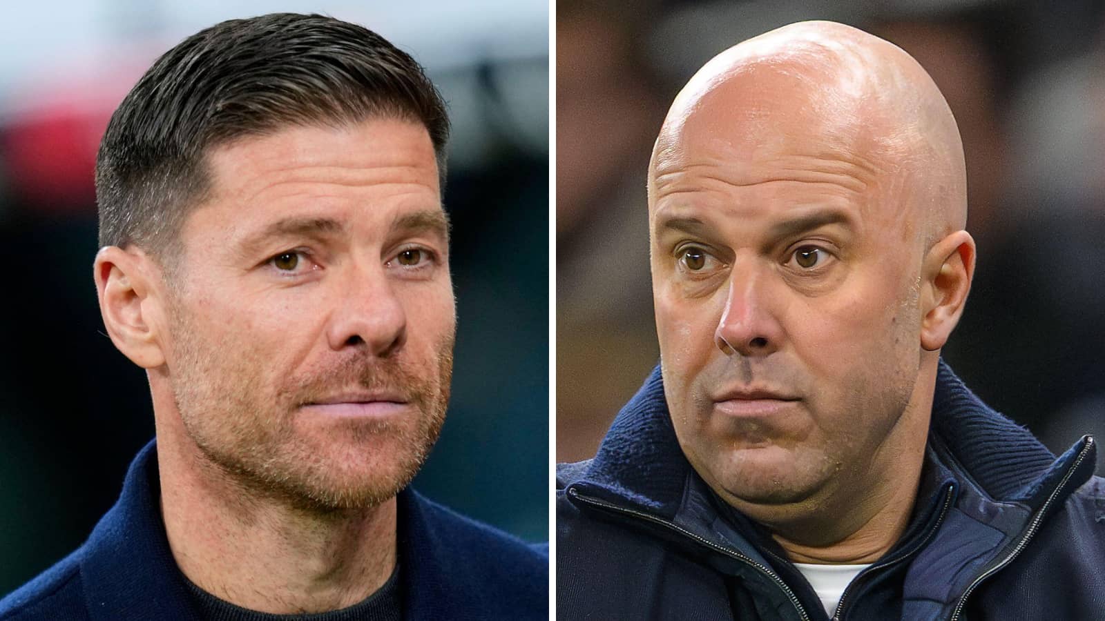 Real Madrid manager Xabi Alonso and Liverpool boss Arne Slot