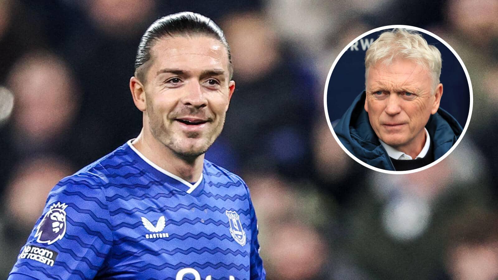 Everton star Jack Grealish and manager David Moyes