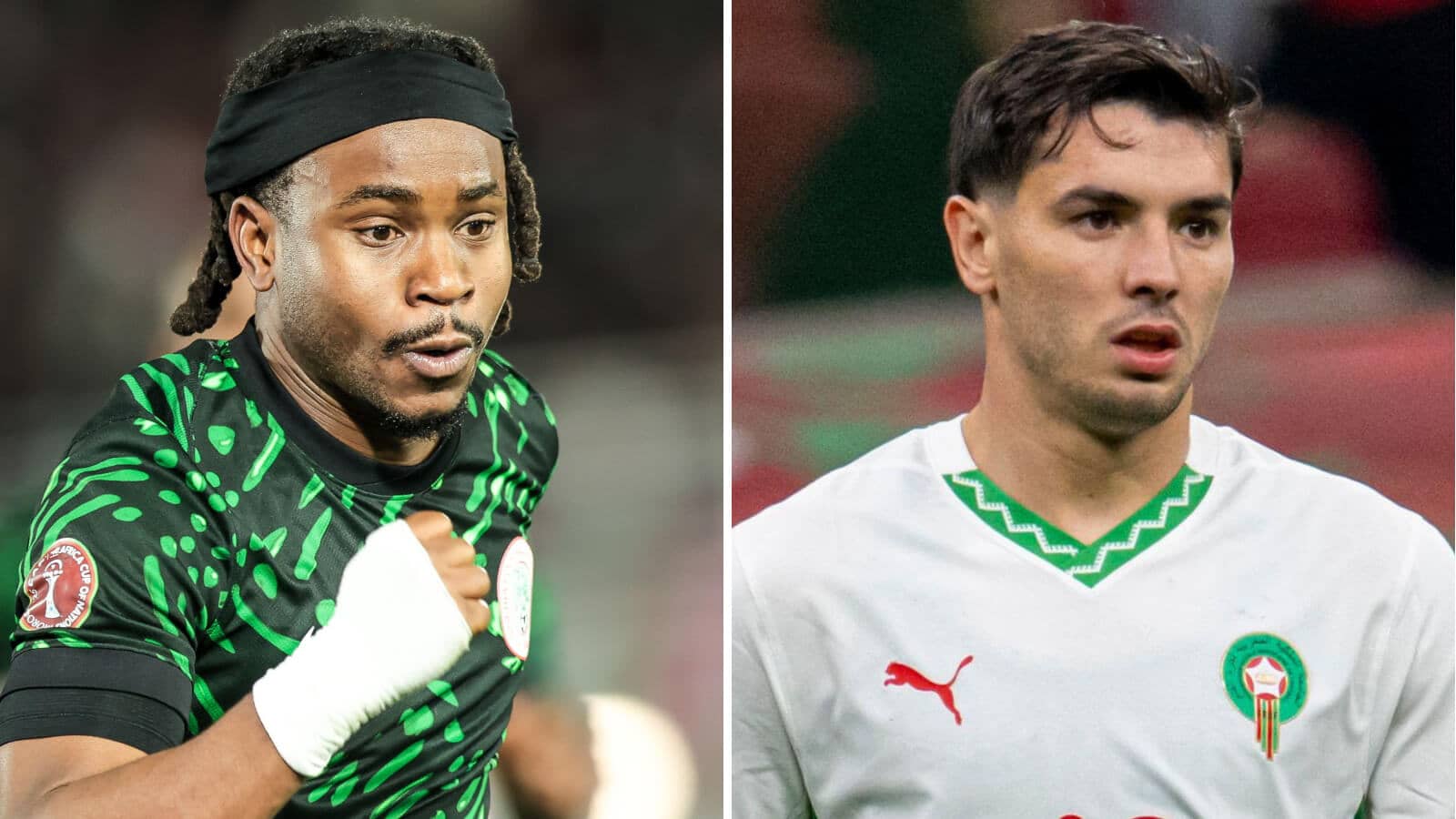 Ademola Lookman in Nigeria kit and Brahim Diaz in Morocco kit