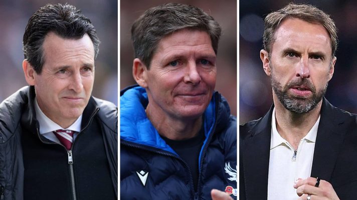 Unai Emery, Oliver Glasner and Gareth Southgate