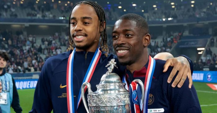 PSG pair Bradley Barcola and Ousmane Dembele