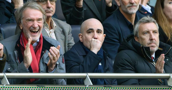 Sir Jim Ratcliffe, Omar Berrada and Jason Wilcox of Manchester United